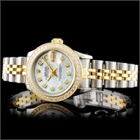Diamond-studded Rolex DateJust Two-Tone Watch