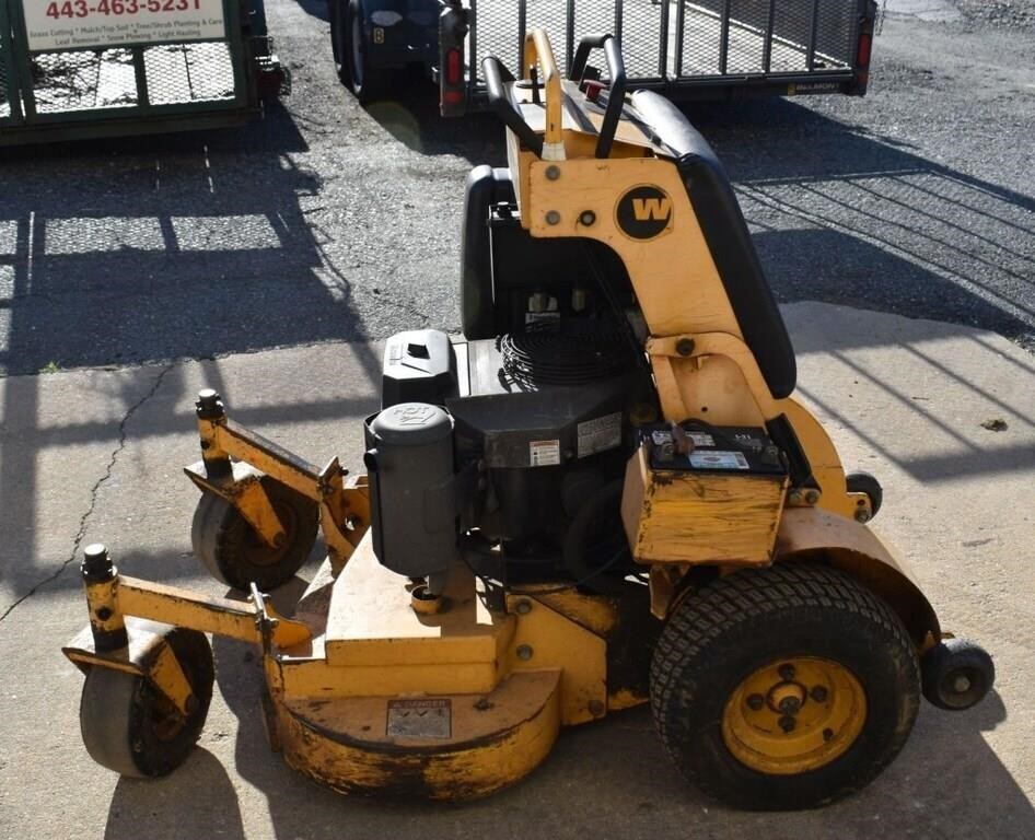 Wright Stander mower, 1253hrs, starts, drives, ope