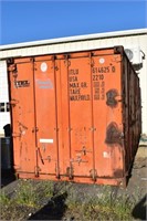20' steel and wood deck sea container, as is