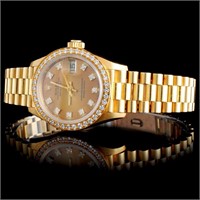 Diamond Ladies Rolex in 18K Yellow Gold Watch
