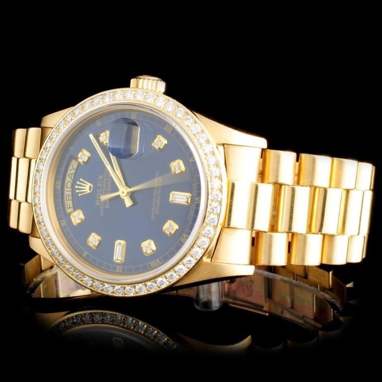 Men's Diamond Day-Date Watch: Rolex 18K YG