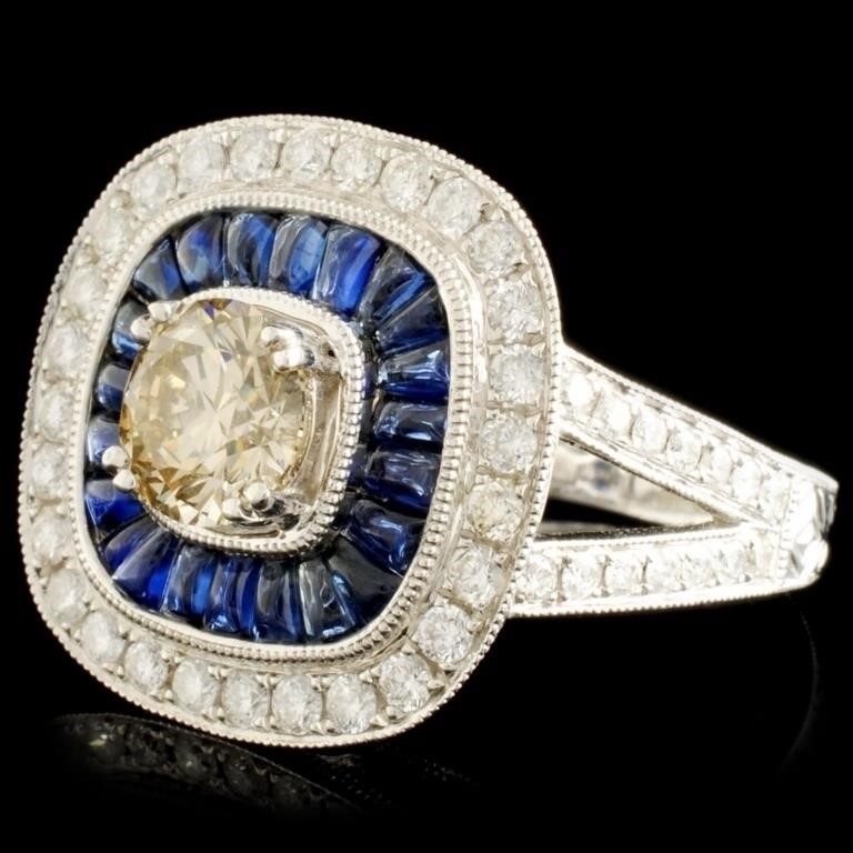 1.14ct Sapphire & 1.82ctw Diamond Ring in 14K Gold