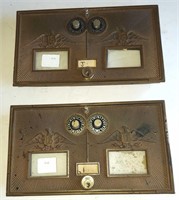 Vintage set of 2 USPS Brass Mail Box Doors Eagle
