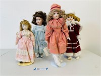 (4) Vintage Porcelain Dolls