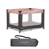 Portable Playard in Grey and Pink,