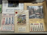3 Garner Advertising Calendars 1945,1946,1948