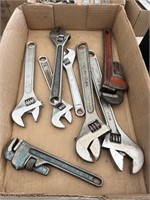 Adjustable wrenches and pipe wrenches