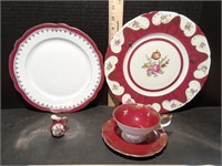 Maroon and White With Gold Trim Lot