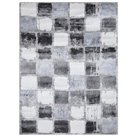 Piazza Squares Gray 5 Ft. X 7 Ft. Area Rug