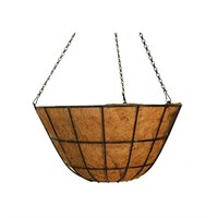 Vigoro 20 in. Dia Black Metal Hanging Basket with