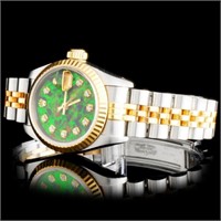 Diamond Ladies Rolex YG/SS DateJust Watch