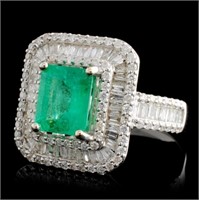 1.69ct Emerald & 1.35ctw Diamond Ring in 18K WG