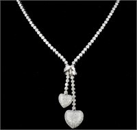 2.82ct Diamond Lariat Style Necklace, 14K WG