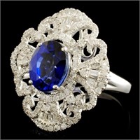 14K Sapphire & Diamond Ring: 3.68ct & 1.15ctw