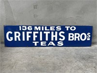 Original 136 MILES TO GRIFFITHS BROS TEAS Enamel