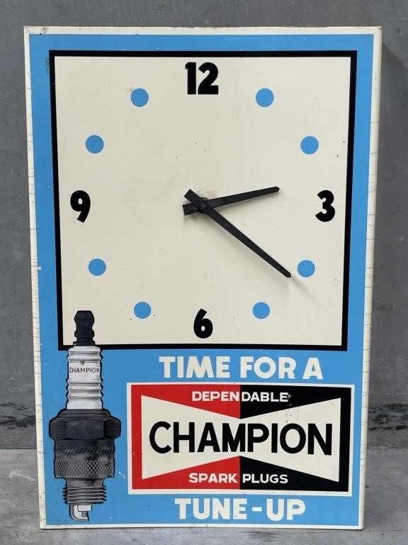 Original CHAMPION SPARK PLUGS Clock (Not Checked)