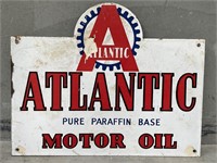 Original ATLANTIC MOTOR OIL Enamel Oil Rack Sign