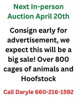 Next in-person auction April 20th