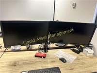Acer 27" & HP 27" Monitor with Dual Arm Stand