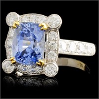 18K Sapphire & Diamond Ring, 4.18ct & 1.02ct