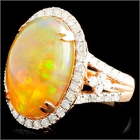 18K Gold Ring with 6.25ct Opal & 0.95ctw Diamonds