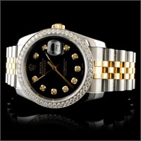 36MM Rolex DateJust Diamond Watch 18K YG/SS