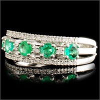 Emerald & Diam Ring in 14K Gold - 0.49ct/0.18ctw