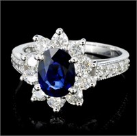 2ct Sapphire & 1ctw Diamond Ring in 14K Gold