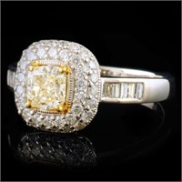 1.25ctw Fancy Yellow Diamond Ring in 18k WG