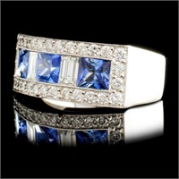 18K Gold Sapphire & Diamond Ring (1.22/0.58 ctw)