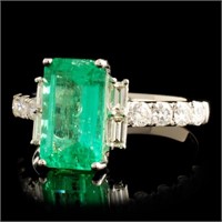 18K Gold Emerald & Diamond Ring (2.22ct & 0.61ctw)