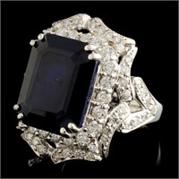 Sapphire & Diam Ring: 10.32ct & 2.14ctw 14K Gold