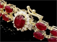 Ruby and Diamond Bracelet in 14k Gold