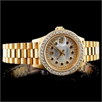 Diamond Ladies Rolex Watch: Presidential Style