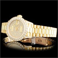 18K Gold Diamond Ladies Rolex Presidential Watch
