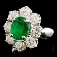 Emerald & Diam Ring - 14K Gold, 3.00ct & 1.90ctw