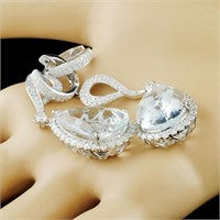 14K Gold Earrings with Aquamarine & Diamonds