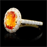 18K Gold Sapphire & Diamond Ring 1.90ct, 0.58ctw