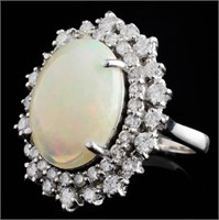 4ct Opal & 1.35ctw Diamond Ring in 14K Gold
