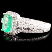 Emerald and Diamond Ring in 18K Gold, 1.51ctw