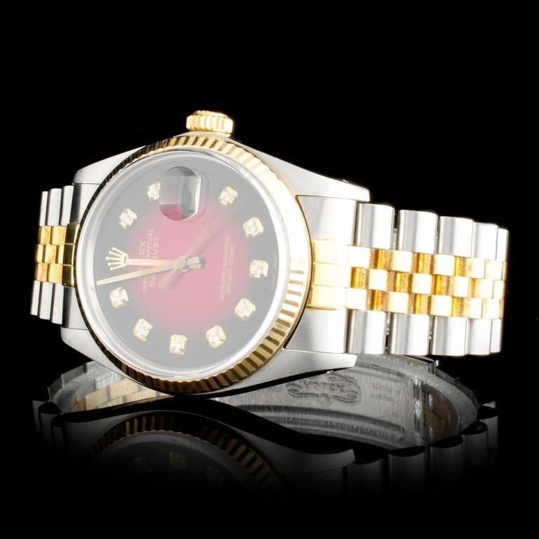 Diamond 36MM Rolex DateJust Two-Tone Watch