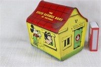 Money Box - Tin Mickey Mouse House State Savings