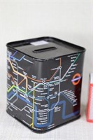 Money Box - Tin Underground Rail loop Eng