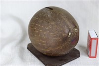 Money Box - Mounted Carved Coconut