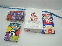 Card Games: Name Five, Target, Skip Bo