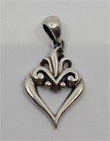 Barse Sterling Silver Heart Shaped Pendant
