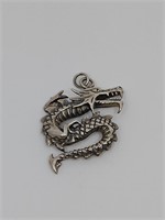 Vintage Sterling Silver Dragon Pendant