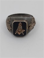 Vintage Sterling Silver Freemason Ring