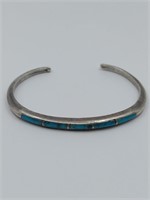 Navajo Sterling Silver Turquoise Cuff Bracelet