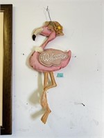 Pink Flamingo Welcome Sign